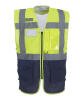 Yoko Hi-Vis Top Cool Open-Mesh Executive Waistcoat (HVW820) Yellow/Navy