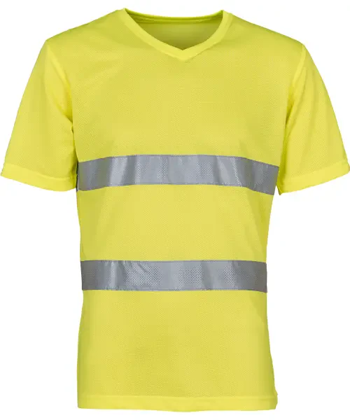 Yoko Hi-Vis Top Cool Super Light V-Neck T-Shirt (HVJ910) Yellow