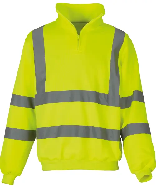 Yoko Hi-Vis Quarter Zip Sweatshirt (HVK06) Yellow