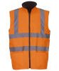 Yoko Hi-Vis Reversible Fleece Bodywarmer (HV008F) Orange