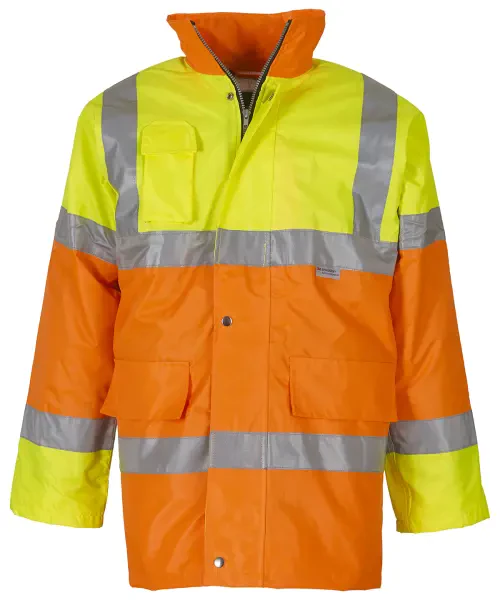 Yoko Hi-Vis Contrast Jacket (HVP303) Yellow/Orange