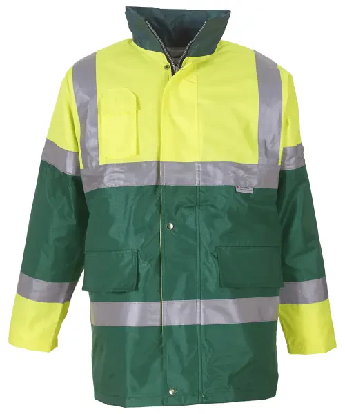 Yoko Hi-Vis Contrast Jacket (HVP303) Yellow/Paramedic Green