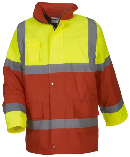 Yoko Hi-Vis Contrast Jacket (HVP303) Yellow/Red