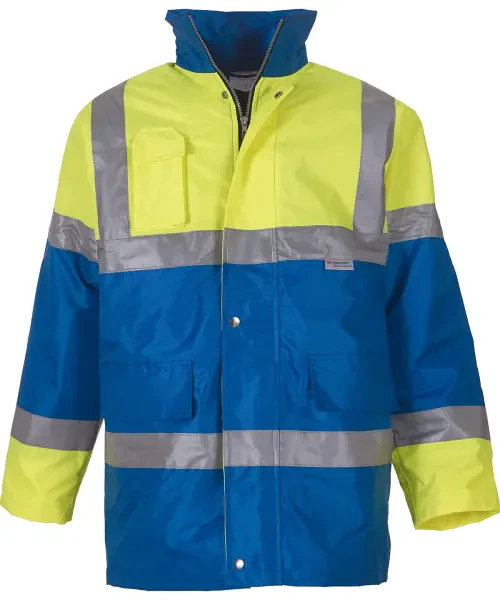 Yoko Hi-Vis Contrast Jacket (HVP303) Yellow/Royal Blue