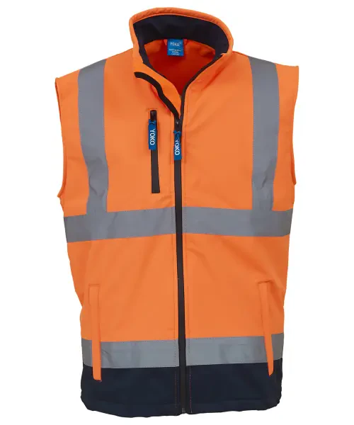 Yoko Hi-Vis Softshell Gilet (hv006) Orange/navy