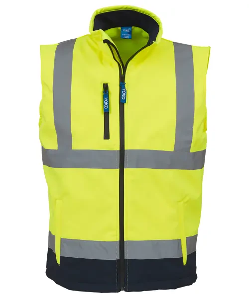 Yoko Hi-Vis Softshell Gilet (hv006) Yellow/navy