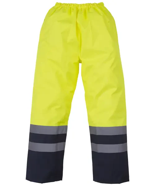 Yoko Hi-Vis Waterproof Overtrousers (HVS463) Yellow/Navy