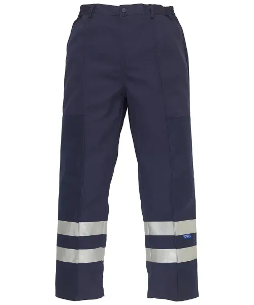 Yoko Reflective Polycotton Ballistic Trousers (BS015T) Navy