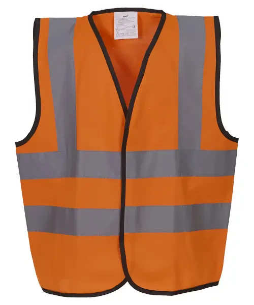 Yoko Kids Hi-Vis 2 B&B Waistcoat (HVW100CH) Orange