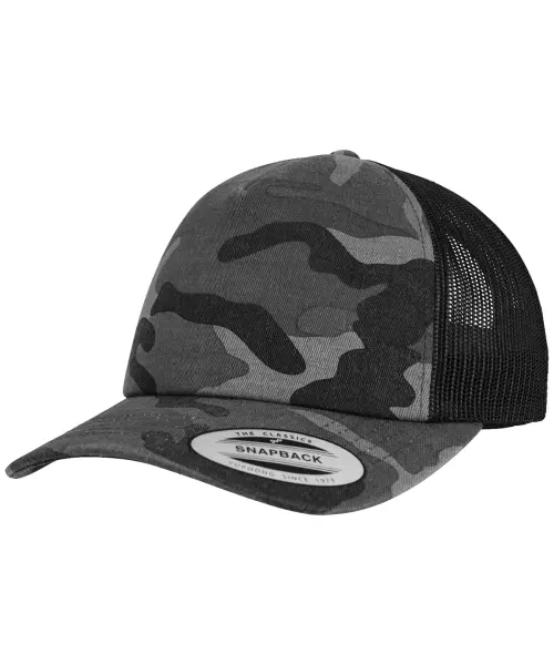 Flexfit by Yupoong Camo Trucker Cap (6606C) Dark Camo/Black