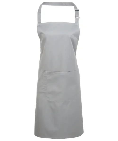 Premier Colours Bib Apron With Pocket Silver