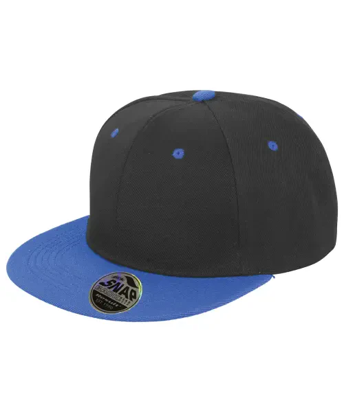 Result Bronx Original Flat Peak Snapback Dual Colour Cap Black/Azure