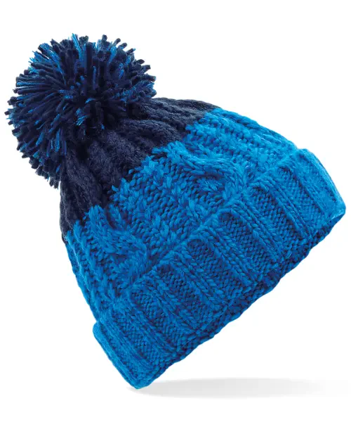 Beechfield Apres Beanie Azure Blue/oxford Navy