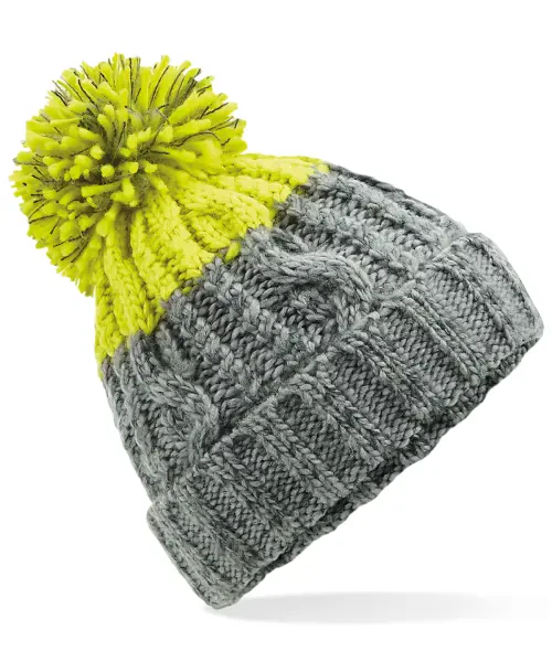 Beechfield Apres Beanie Light Grey/citron