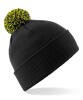 Beechfield Snowstar Beanie Black/lime Green