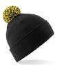 Beechfield Snowstar Beanie Black/yellow