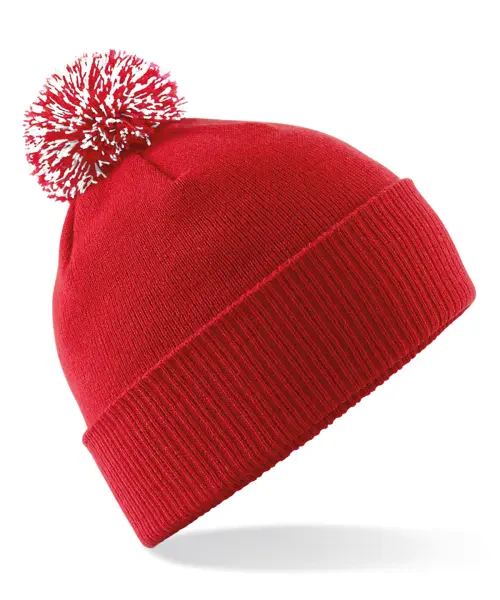 Beechfield Snowstar Beanie Classic Red/white