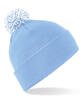 Beechfield Snowstar Beanie Sky Blue/white