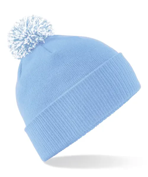 Beechfield Snowstar Beanie Sky Blue/white