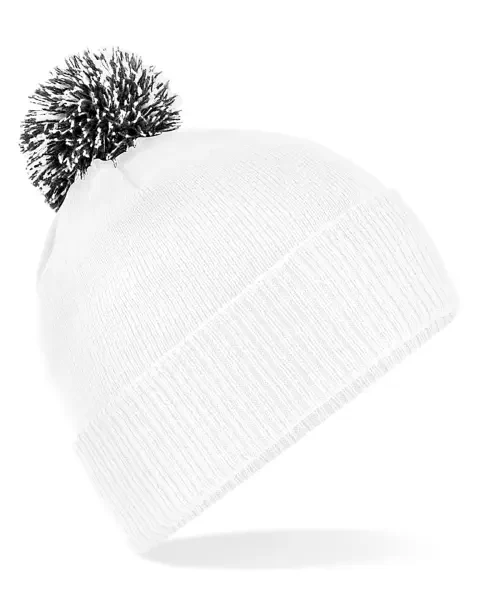 Beechfield Snowstar Beanie White/black