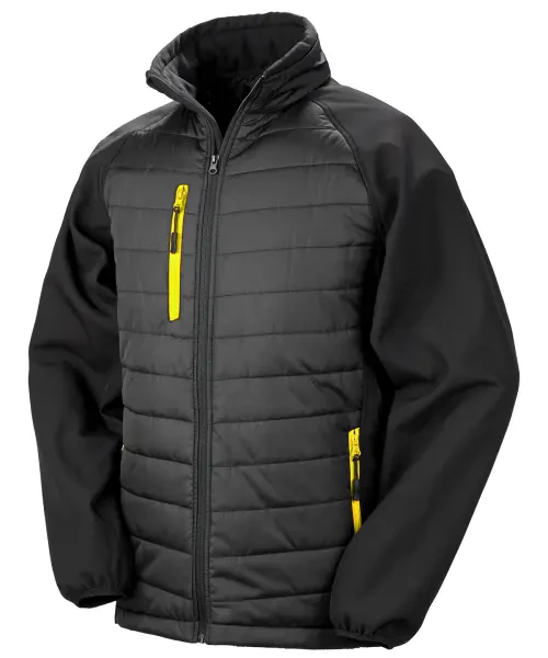 Result Compass Padded Softshell Jacket Black/yellow