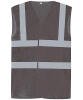 Yoko Top Cool Open Mesh 2 Band and Braces Waistcoat (HVW120) Grey