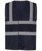 Yoko Top Cool Open Mesh 2 Band and Braces Waistcoat (HVW120) Navy