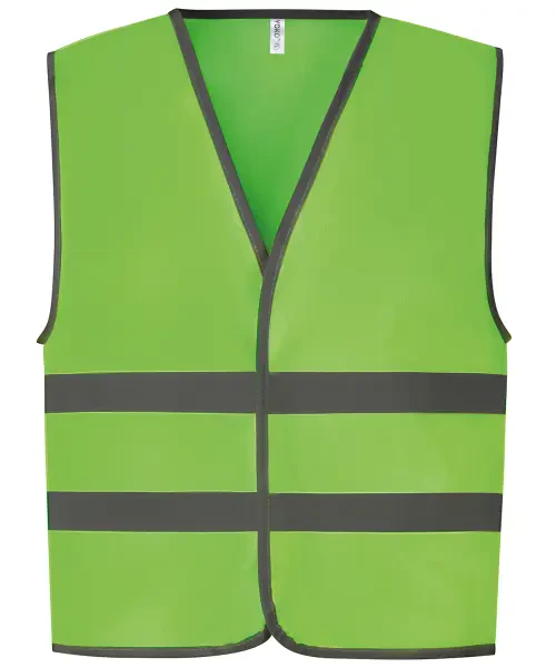 Yoko Hi-Vis Reflective Border Kids Waistcoat (HVW102CH) Lime