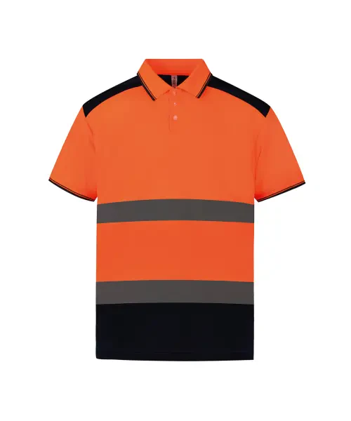 Yoko Hi-Vis Two-Tone Polo Shirt (HVJ220) Orange/Navy