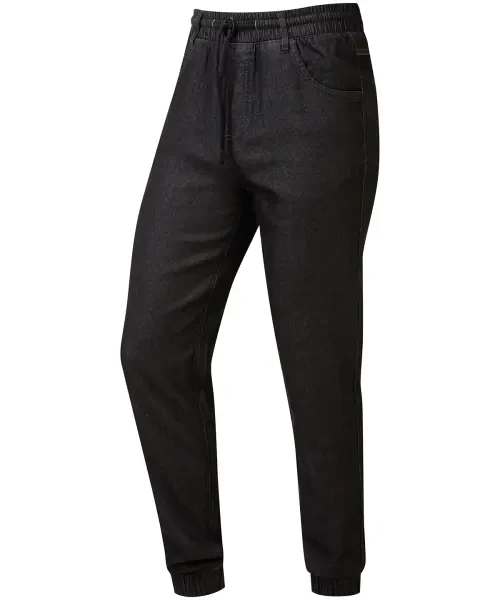 Premier Chef's Artisan Jogger Bottoms Black Denim