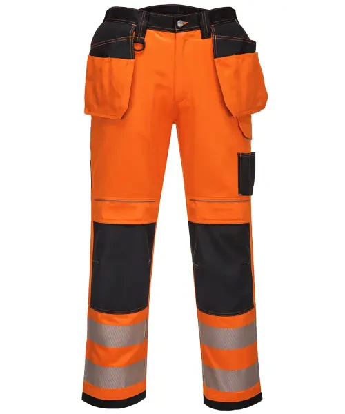 Portwest PW3 Hi-Vis Holster Work Trousers (T501) Regular Fit Orange/Black