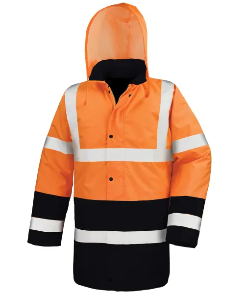 Result Motorway Two-Tone Safety Coat Orange/Black