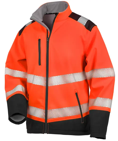 Result Printable Ripstop Safety Softshell Orange/Black