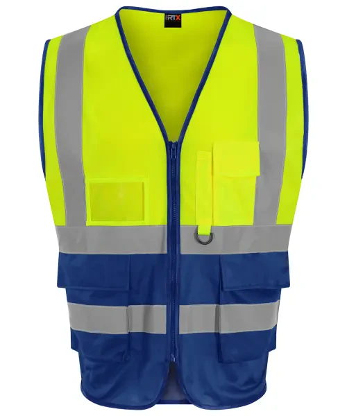 ProRTX Executive Hi-Vis Waistcoat Yellow/Royal Blue