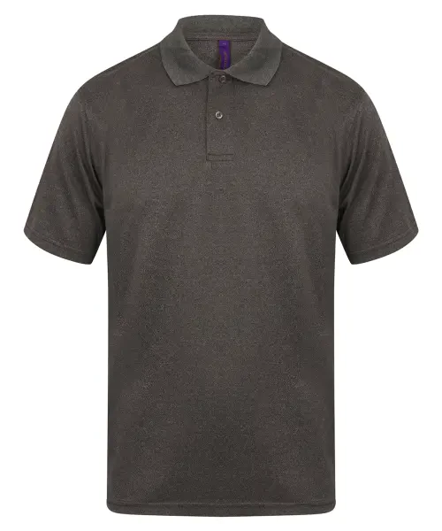 Henbury Coolplus Polo Shirt Heather Charcoal