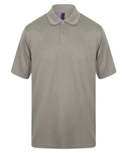 Henbury Coolplus Polo Shirt Heather Grey