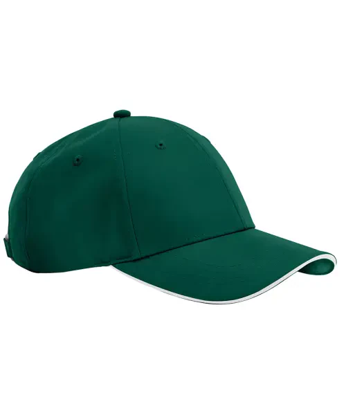 Beechfield Team Sports-Tech Cap Bottle Green/White