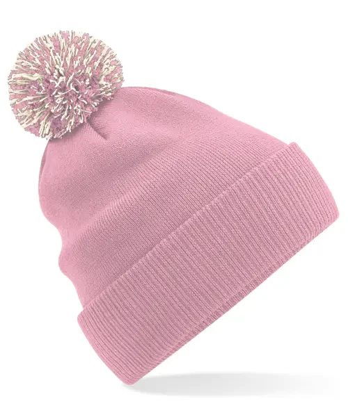 Beechfield Snowstar Beanie Dusky Pink/off White