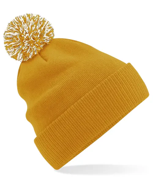 Beechfield Snowstar Beanie Mustard/off White