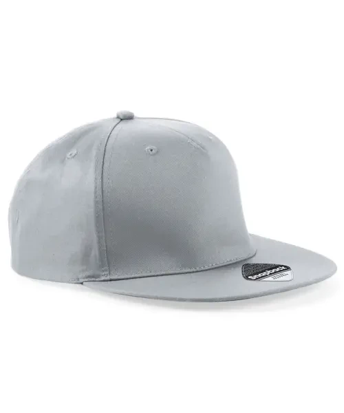 Beechfield 5-Panel Snapback Rapper Cap Light Grey