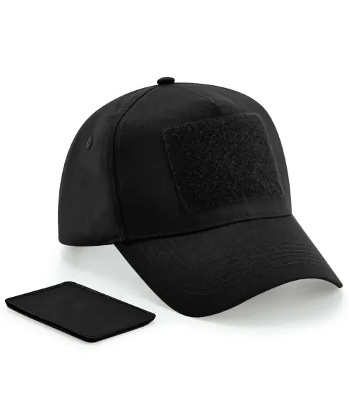 Beechfield Removable Patch 5-Panel Cap Black