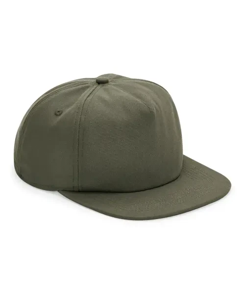 Beechfield Organic Cotton Unstructured 5-Panel Cap Olive Green