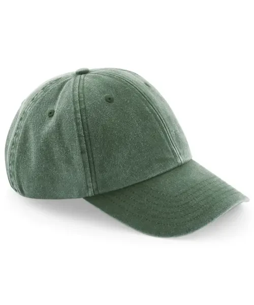 Beechfield Low-Profile Vintage Cap Bottle Green