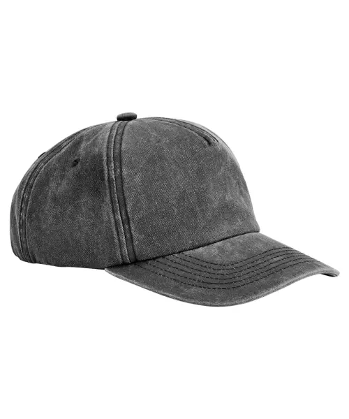 Beechfield Relaxed 5-Panel Vintage Cap Black