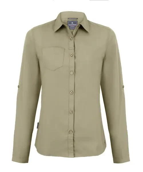 Craghoppers Expert Women’s Kiwil-Sleeved Shirt Pebble