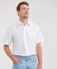 Russell Collection Short Sleeve Polycotton Easycare Poplin Shirt White