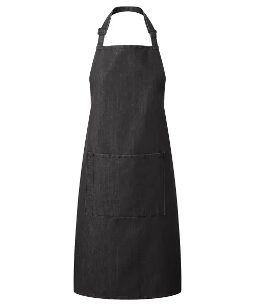 Premier Colours Bib Apron With Pocket Black Denim