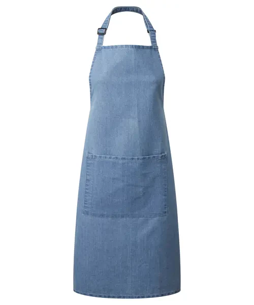 Premier Colours Bib Apron With Pocket Blue Denim