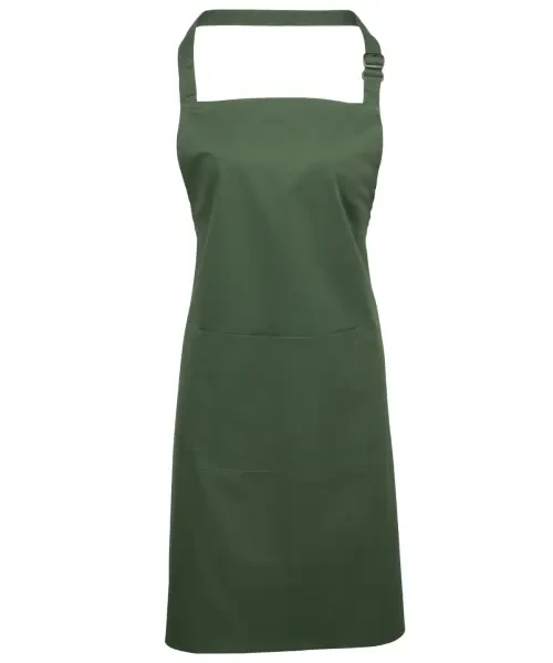 Premier Colours Bib Apron With Pocket Moss Green