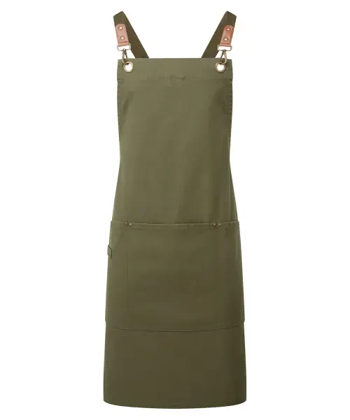 Premier Clip ‘n’ Clasp Cross-back Bib Apron Olive